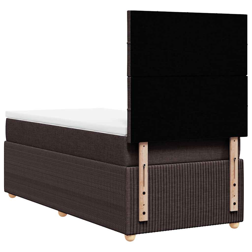 Boxspring met matras stof donkerbruin 80x200 cm