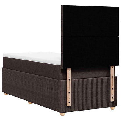 Boxspring met matras stof donkerbruin 80x200 cm