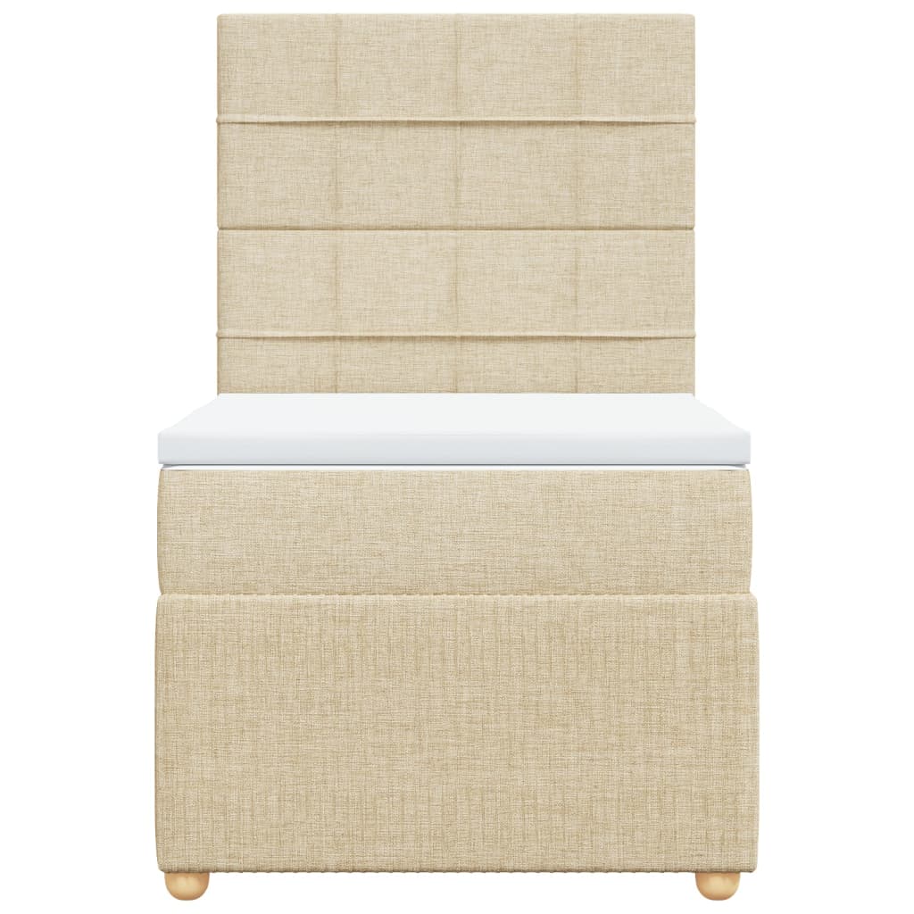 Boxspring met matras stof crèmekleurig 80x200 cm