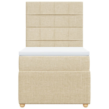 Boxspring met matras stof crèmekleurig 80x200 cm