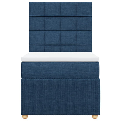 Boxspring met matras stof blauw 80x200 cm