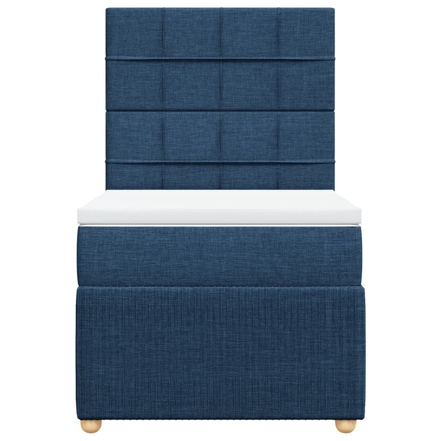 Boxspring met matras stof blauw 80x200 cm