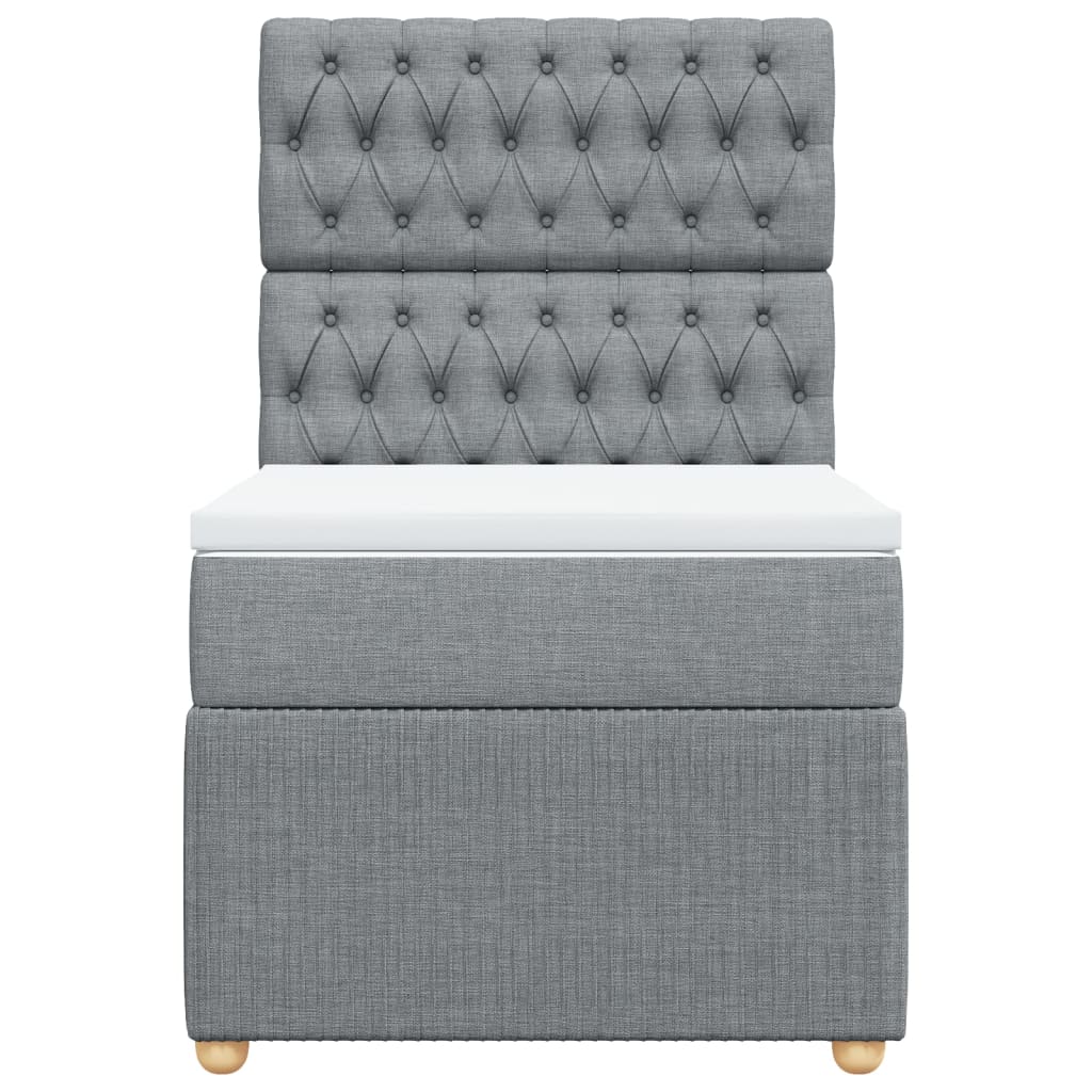 Boxspring met matras stof lichtgrijs 80x200 cm