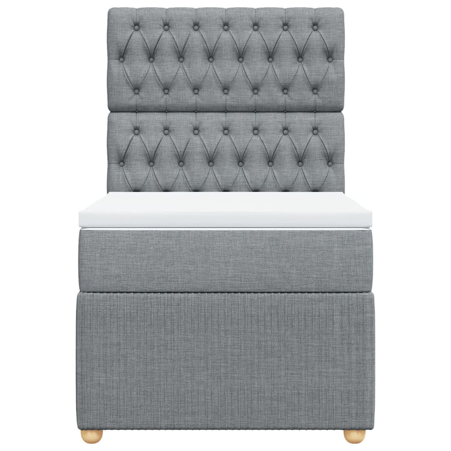 Boxspring met matras stof lichtgrijs 80x200 cm