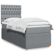Boxspring 80x200 cm lichtgrijs stof