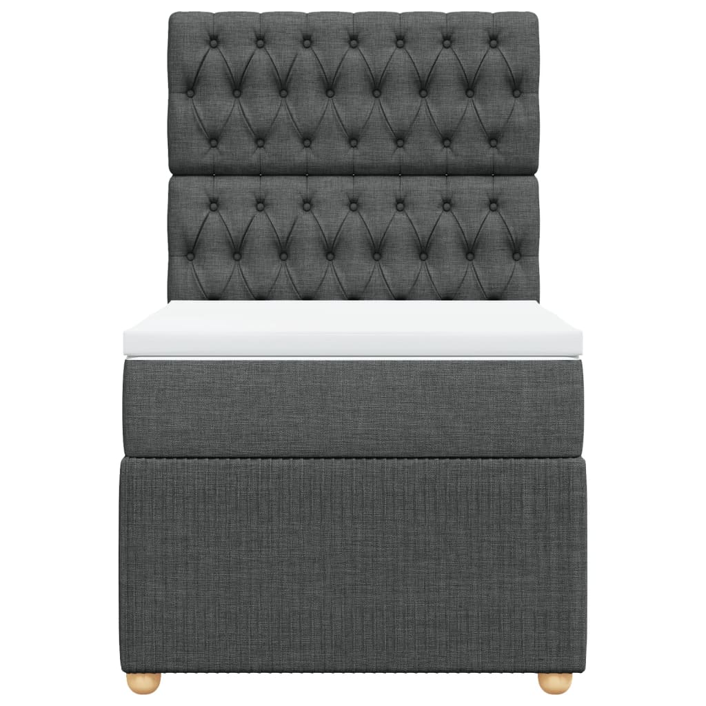 Boxspring met matras stof donkergrijs 80x200 cm