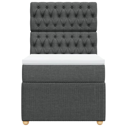 Boxspring met matras stof donkergrijs 80x200 cm