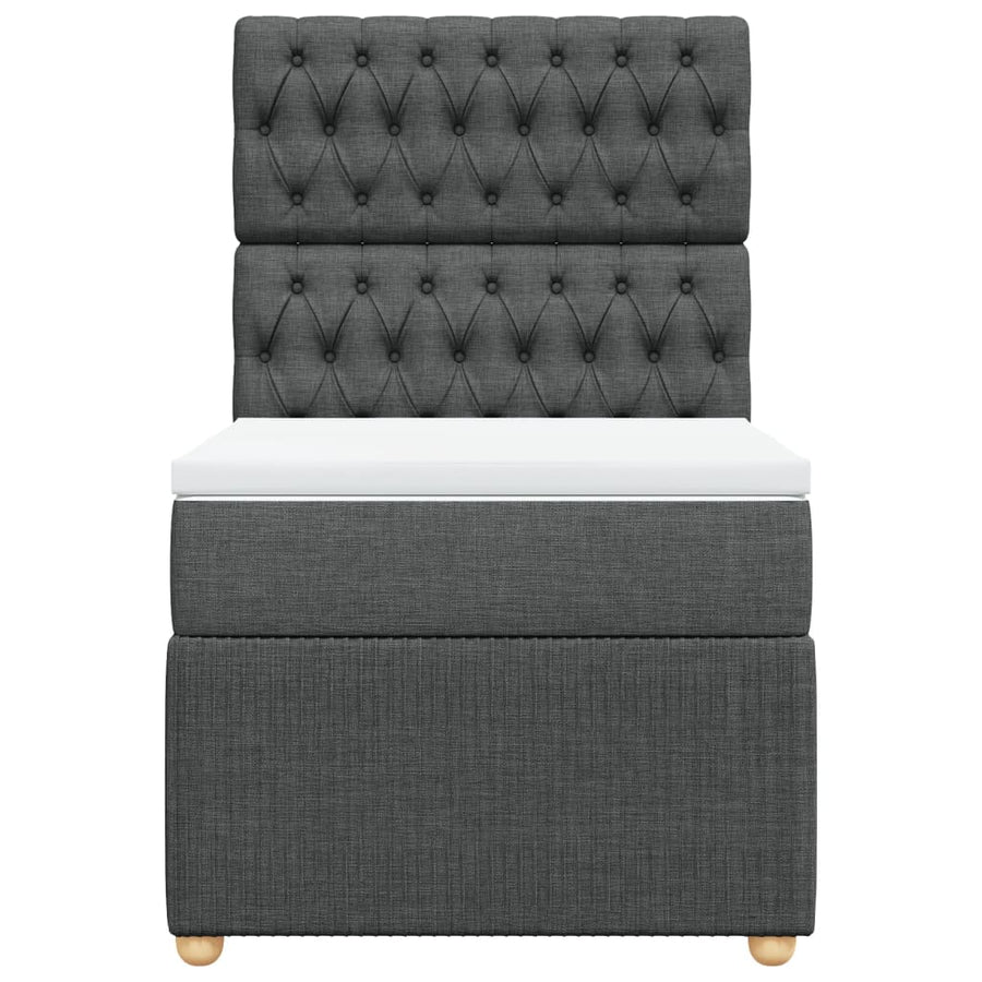 Boxspring met matras stof donkergrijs 80x200 cm