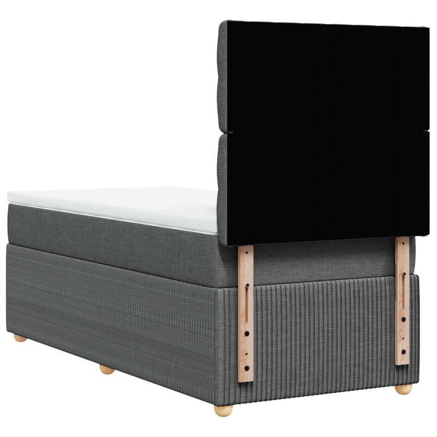 Boxspring met matras stof donkergrijs 80x200 cm