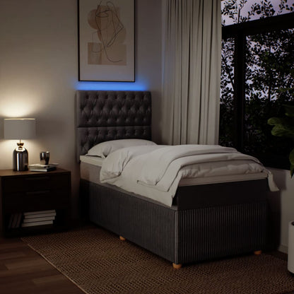 Boxspring met matras stof taupe 80x200 cm