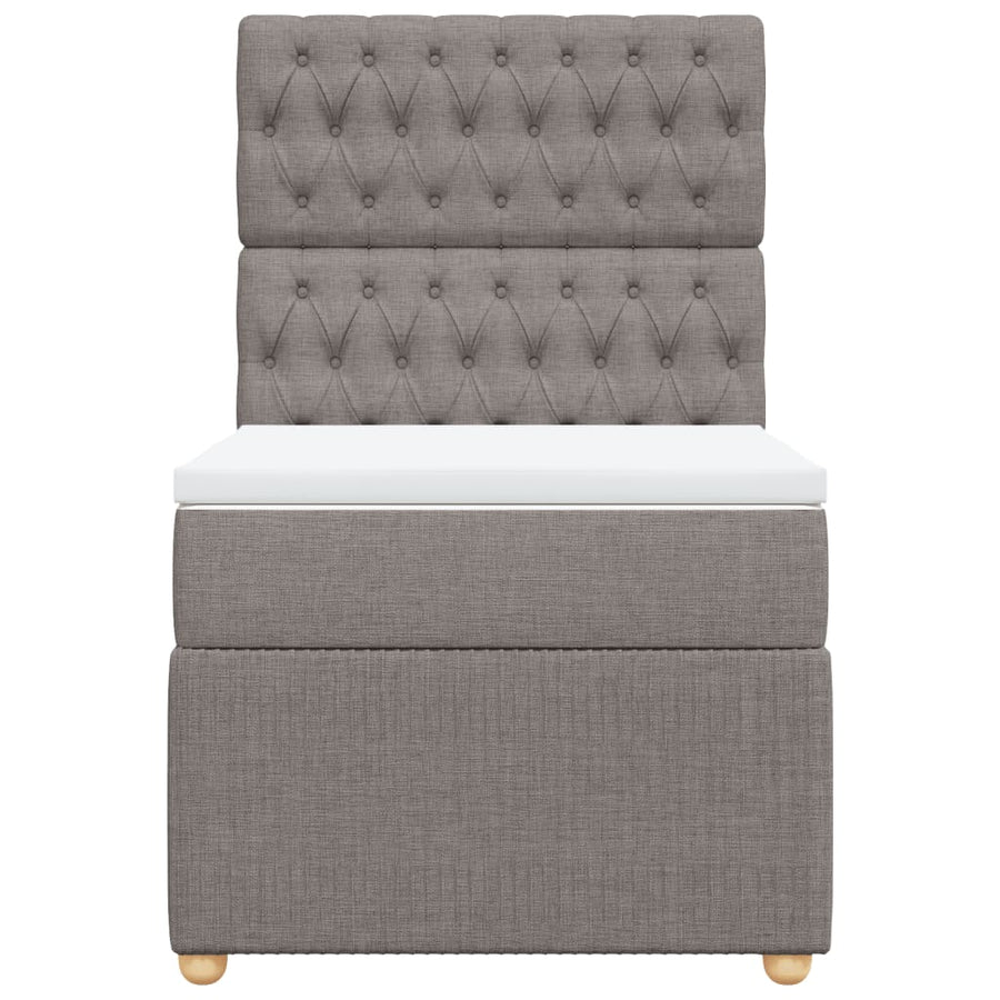 Boxspring met matras stof taupe 80x200 cm