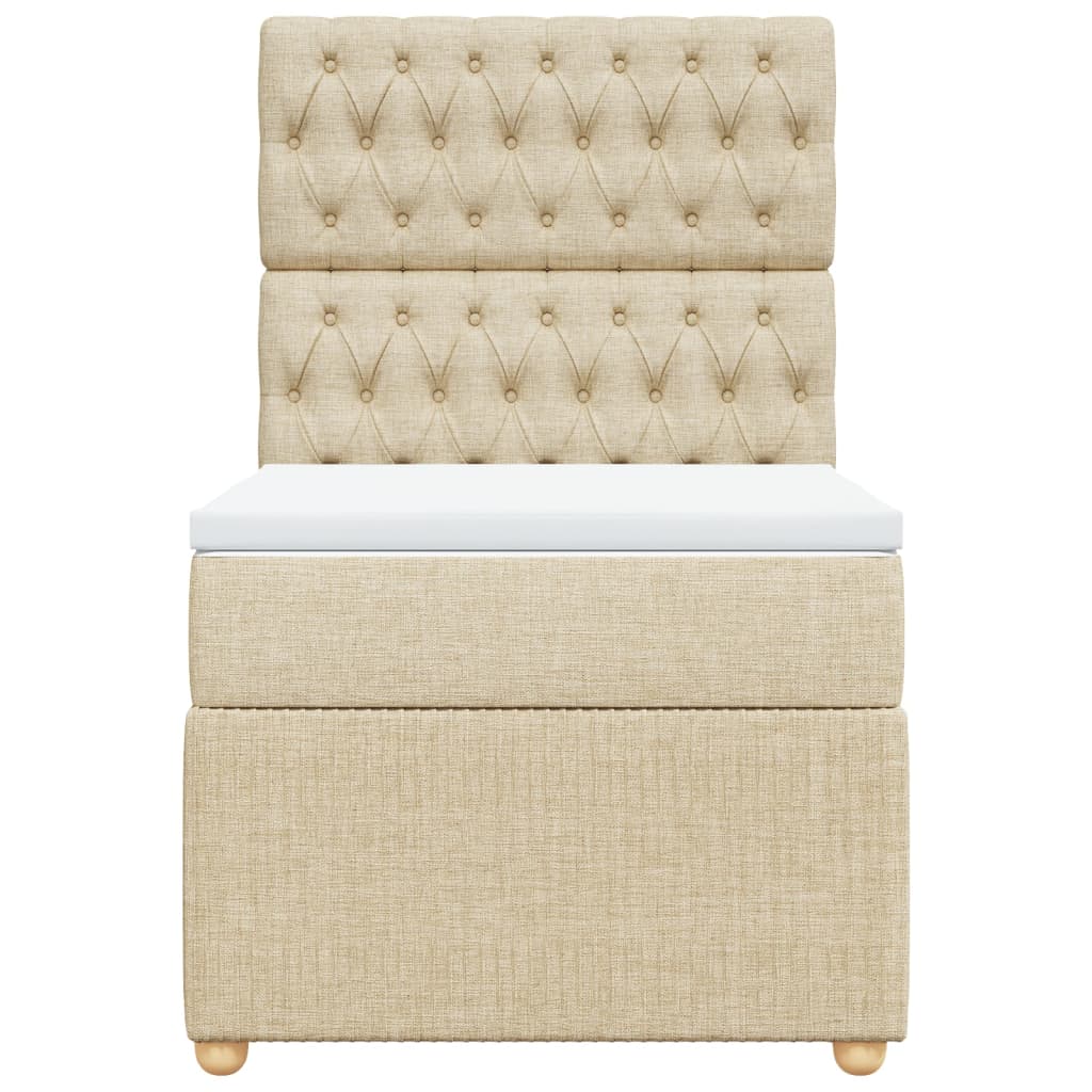 Boxspring met matras stof crèmekleurig 80x200 cm
