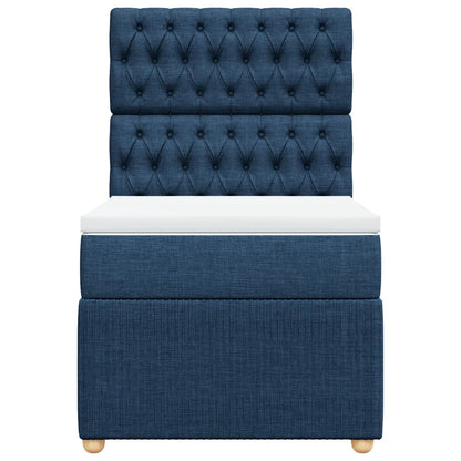 Boxspring met matras stof blauw 80x200 cm