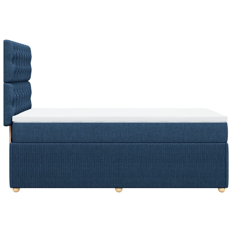 Boxspring met matras stof blauw 80x200 cm