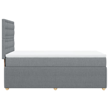 Boxspring met matras stof lichtgrijs 80x200 cm