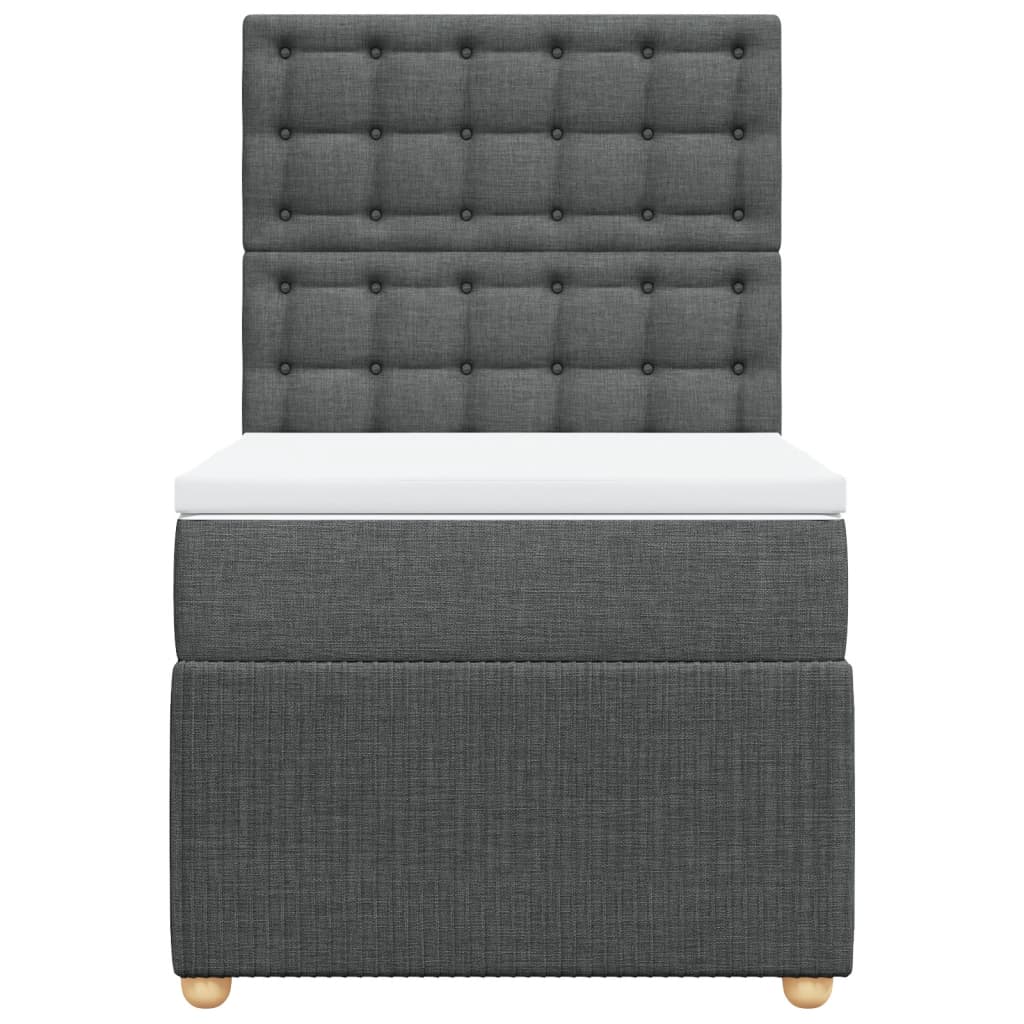 Boxspring met matras stof donkergrijs 80x200 cm