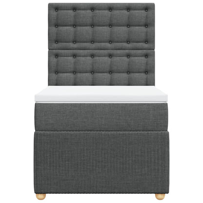 Boxspring met matras stof donkergrijs 80x200 cm