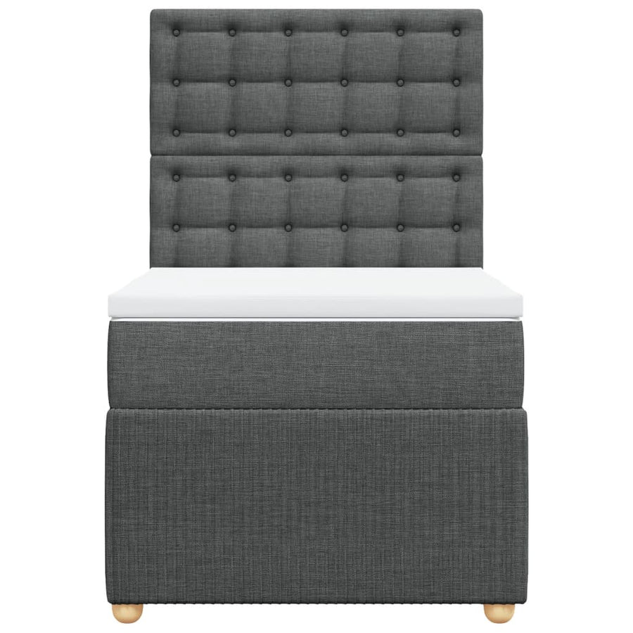 Boxspring met matras stof donkergrijs 80x200 cm