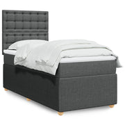 Boxspring 80x200 cm donkergrijs met matras