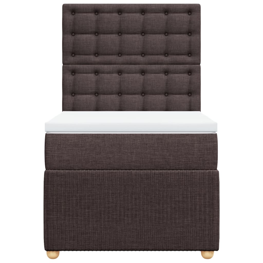 Boxspring met matras stof donkerbruin 80x200 cm