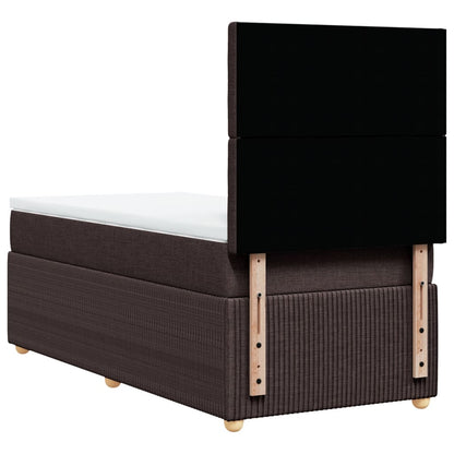 Boxspring met matras stof donkerbruin 80x200 cm
