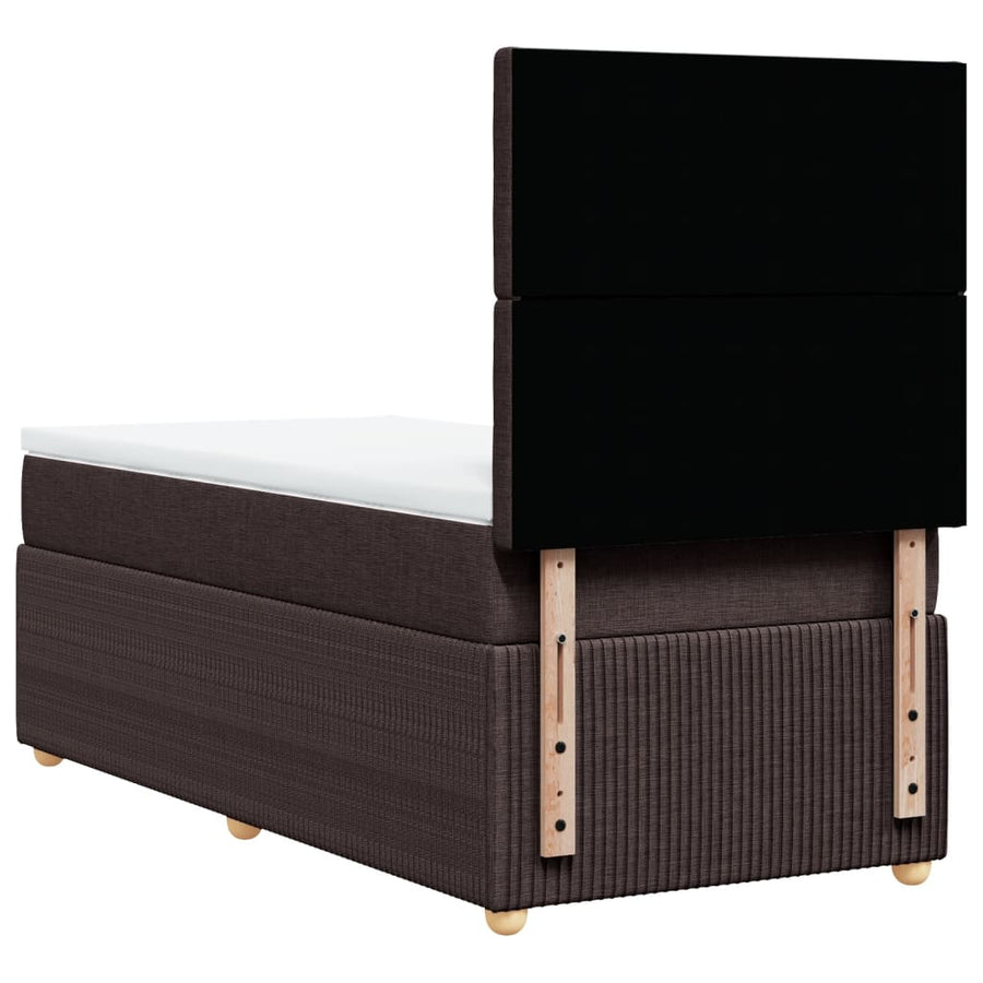 Boxspring met matras stof donkerbruin 80x200 cm