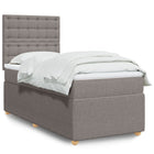 Box spring with fabric mattress taupe 80x200 cm