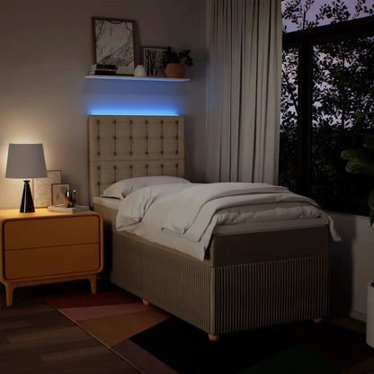 Boxspring met matras stof crèmekleurig 80x200 cm