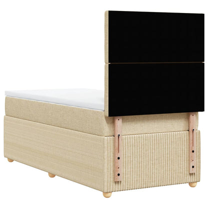Boxspring met matras stof crèmekleurig 80x200 cm