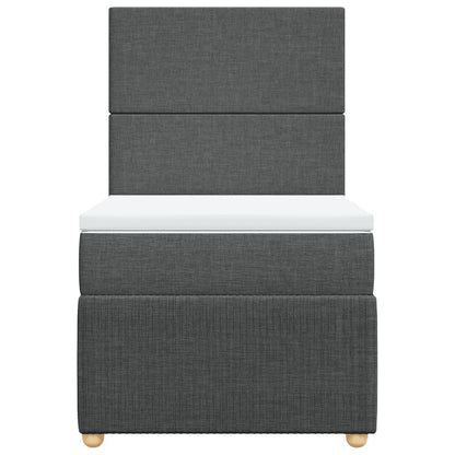 Boxspring met matras stof donkergrijs 90x190 cm