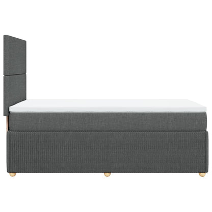 Boxspring met matras stof donkergrijs 90x190 cm