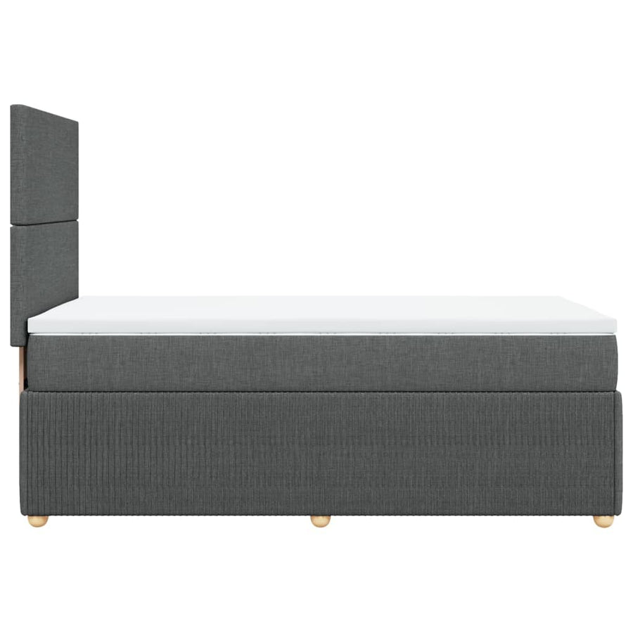Boxspring met matras stof donkergrijs 90x190 cm