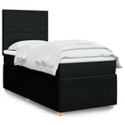 Box spring with black fabric mattress 90x190 cm