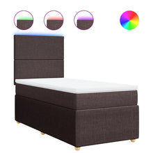 Boxspring met matras stof donkerbruin 90x190 cm