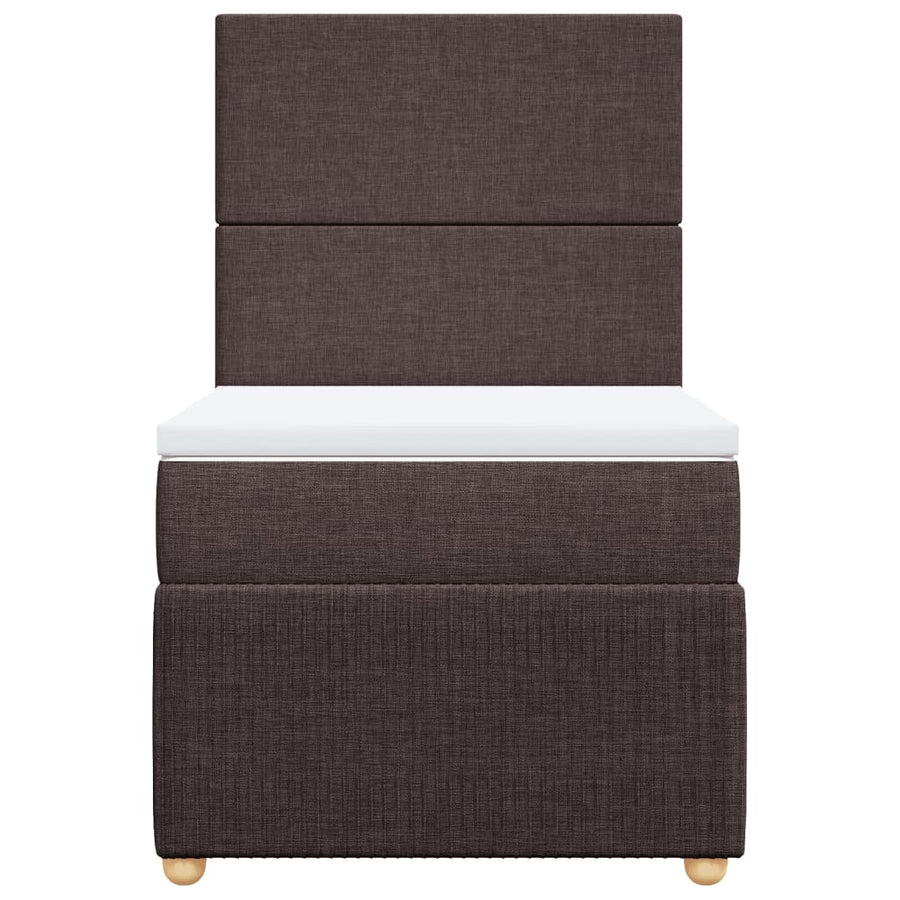 Boxspring met matras stof donkerbruin 90x190 cm
