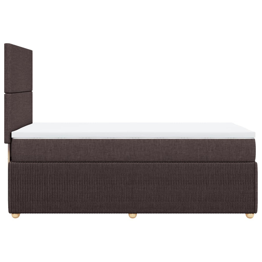 Boxspring met matras stof donkerbruin 90x190 cm