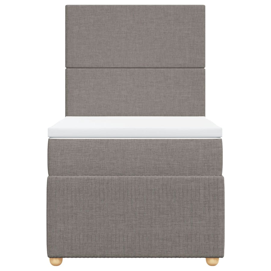 Boxspring met matras stof taupe 90x190 cm