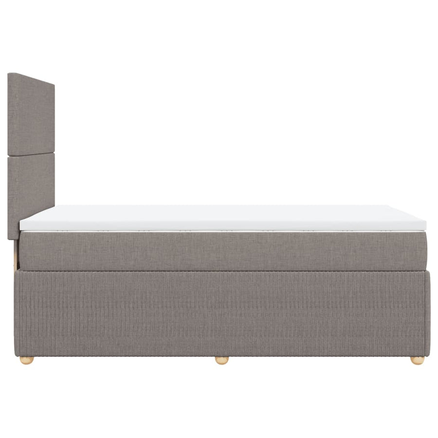 Boxspring met matras stof taupe 90x190 cm