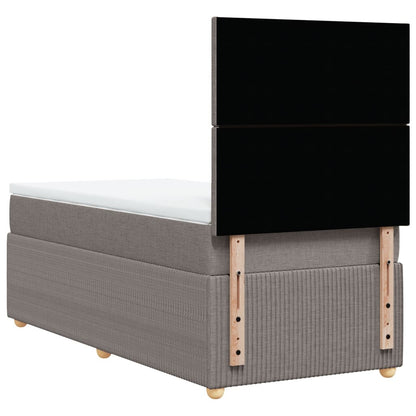 Boxspring met matras stof taupe 90x190 cm