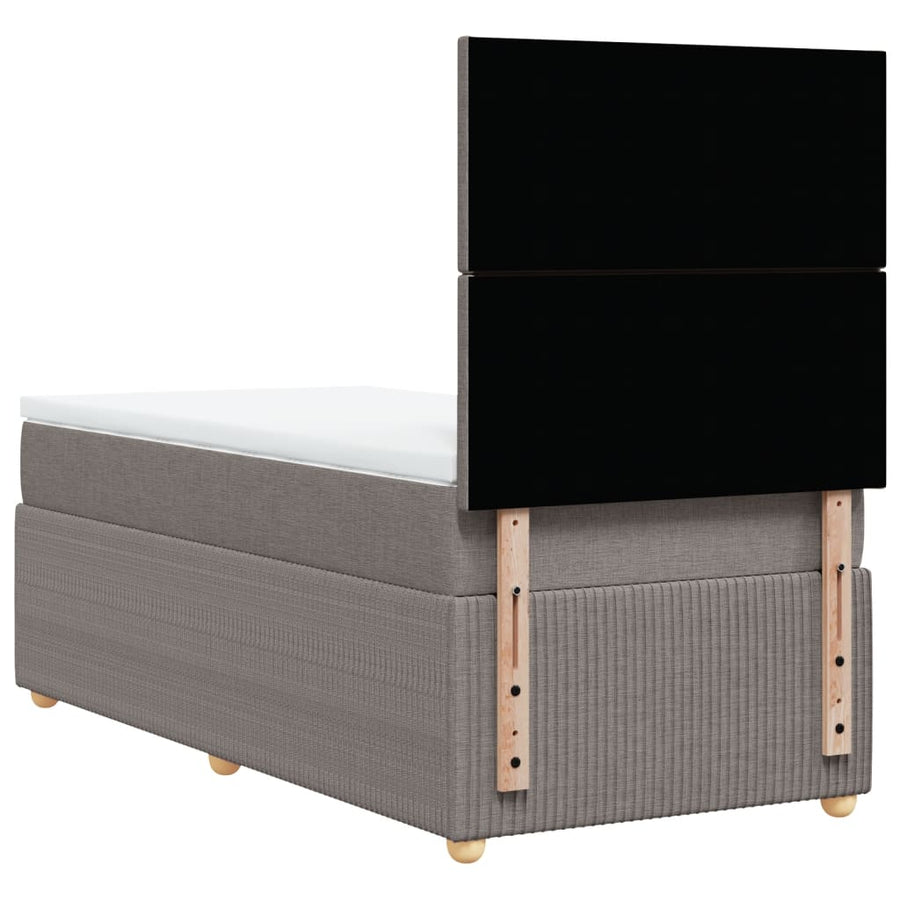 Boxspring met matras stof taupe 90x190 cm