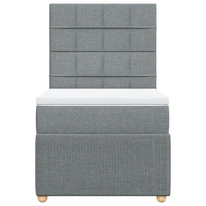Boxspring met matras stof lichtgrijs 90x190 cm