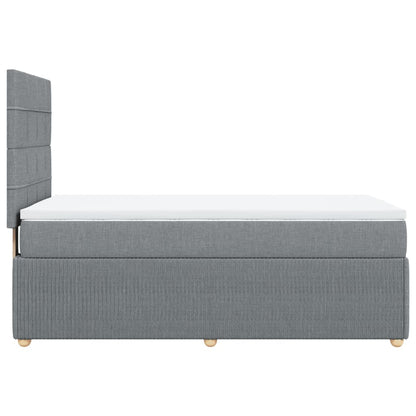 Boxspring met matras stof lichtgrijs 90x190 cm