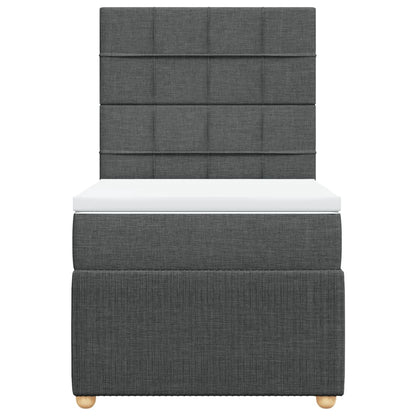 Boxspring met matras stof donkergrijs 90x190 cm