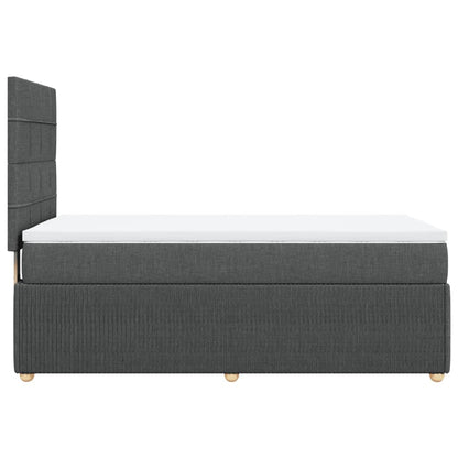 Boxspring met matras stof donkergrijs 90x190 cm