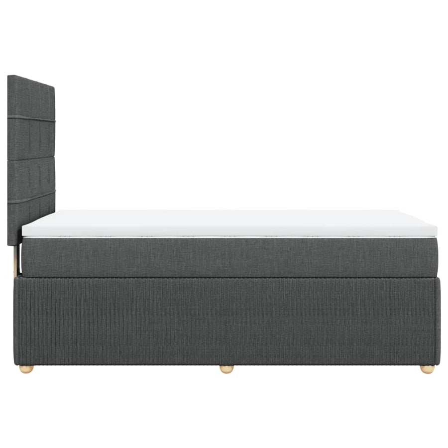 Boxspring met matras stof donkergrijs 90x190 cm
