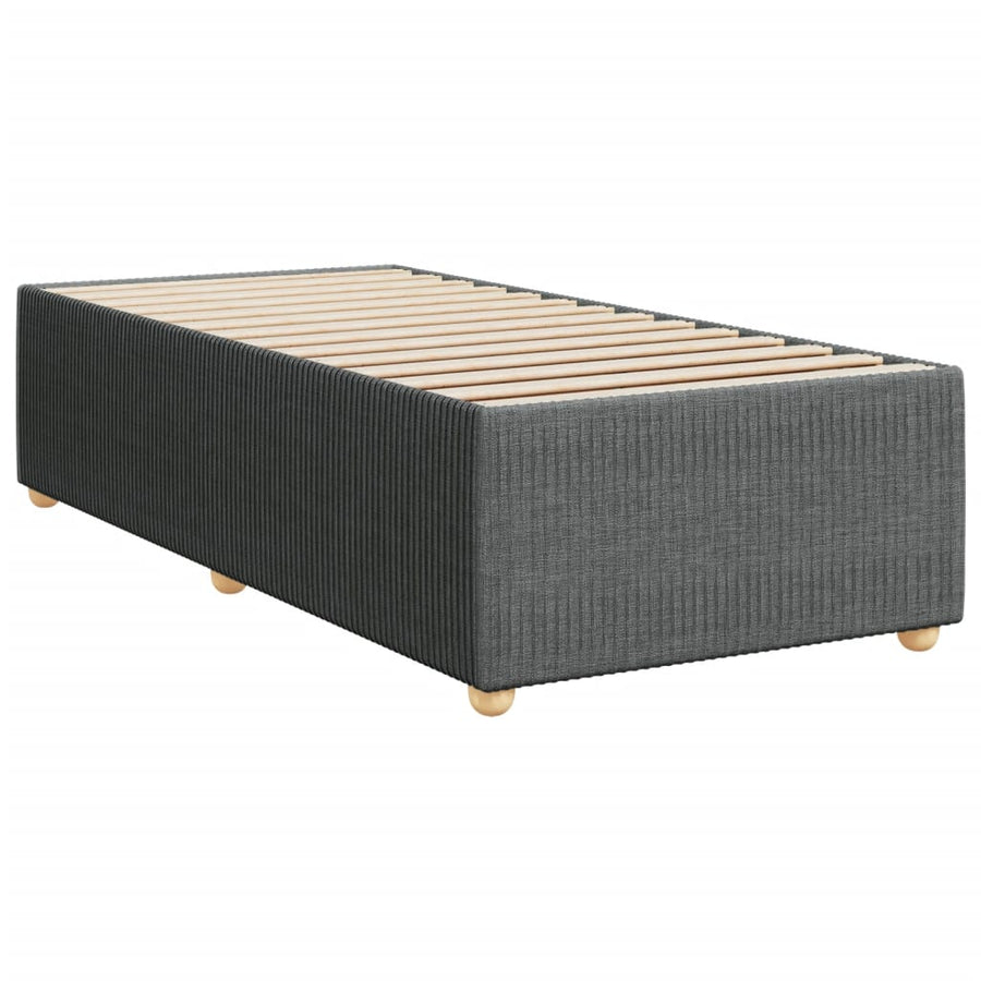Boxspring met matras stof donkergrijs 90x190 cm