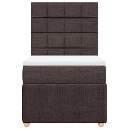 Boxspring met matras stof donkerbruin 90x190 cm