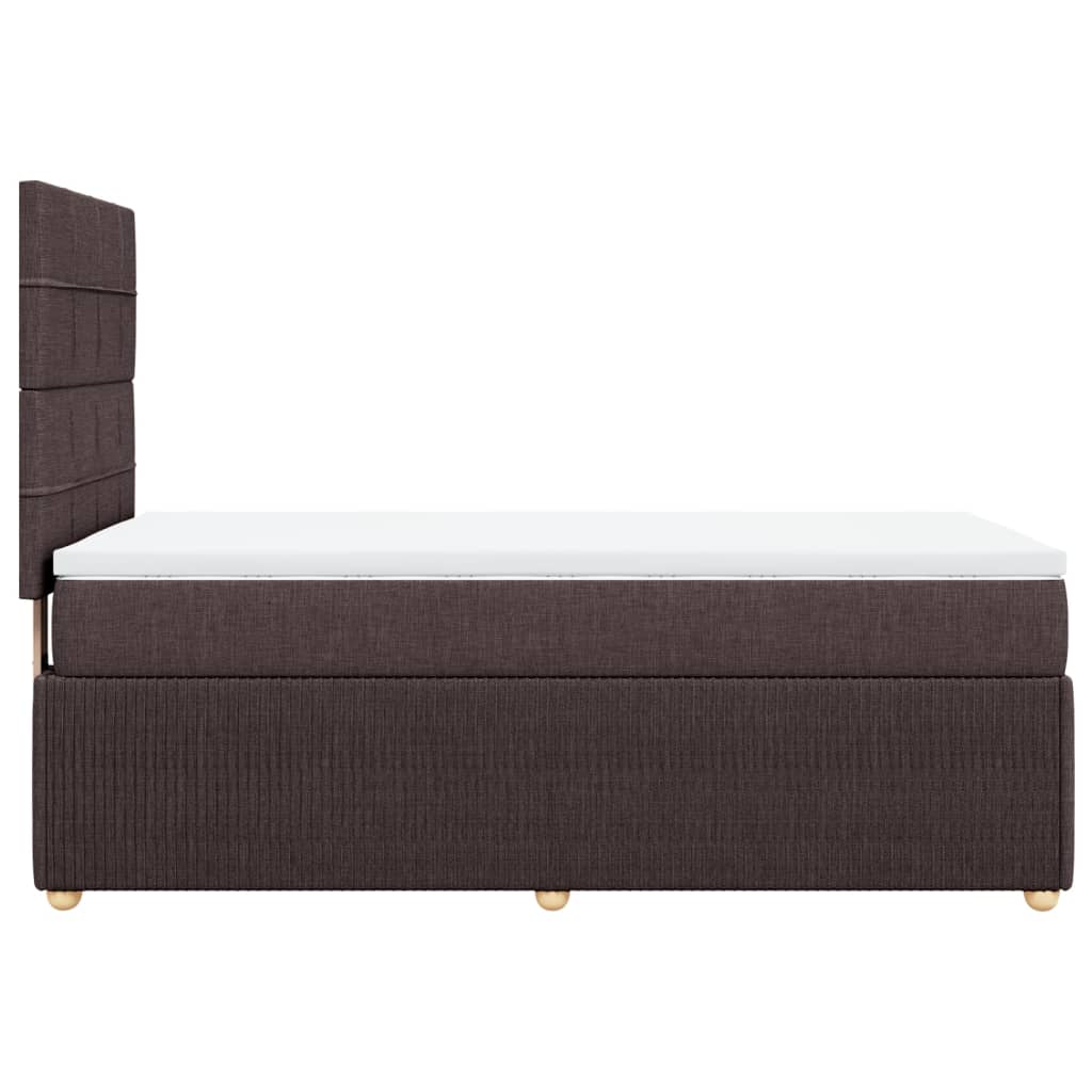 Boxspring met matras stof donkerbruin 90x190 cm