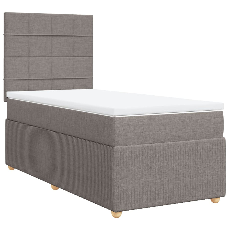 Boxspring met matras stof taupe 90x190 cm