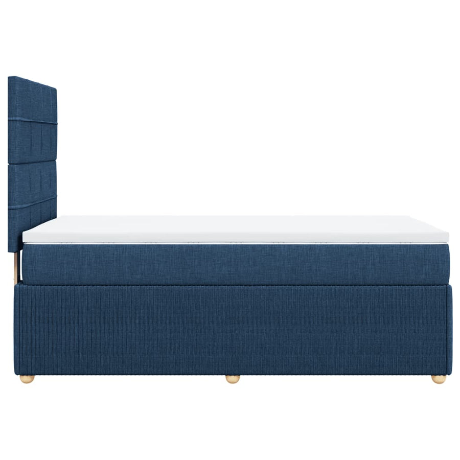 Boxspring met matras stof blauw 90x190 cm
